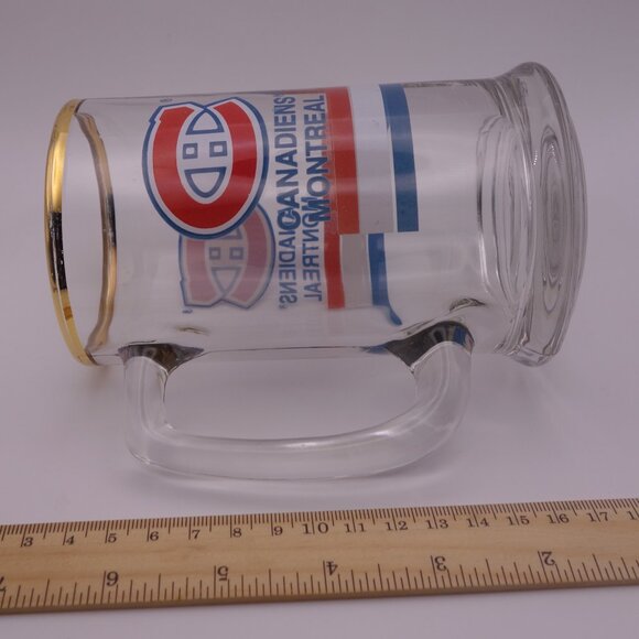 Canadiens Montreal Beer Glass with Handle and Gold Rim - Picture 12 of 12